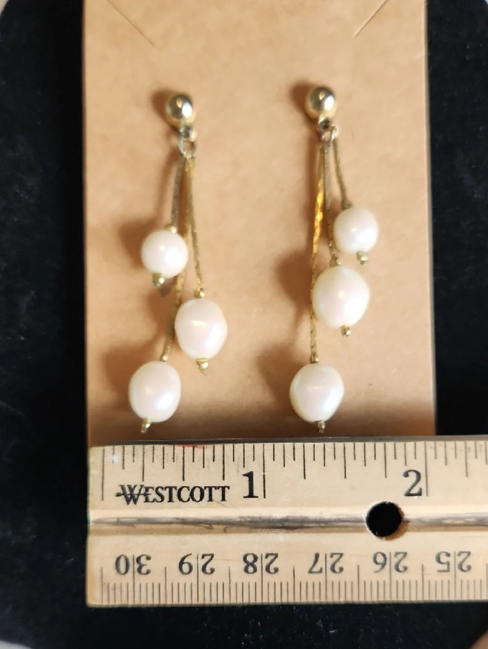 Vintage Gold and Pearl Drop Earrings - Women's Jewelry